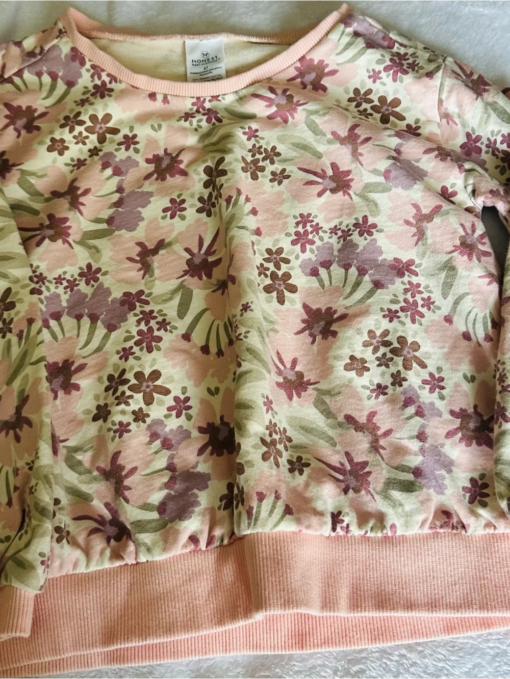 Indigo Pink Floral Sweatshirt with Gray Joggers